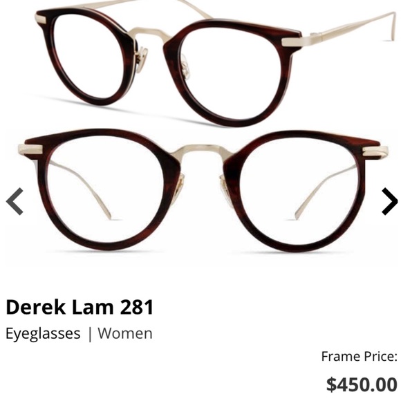 DEREK LAM 281 glasses 18k gold plated ruby/goldNWT - Picture 2 of 12